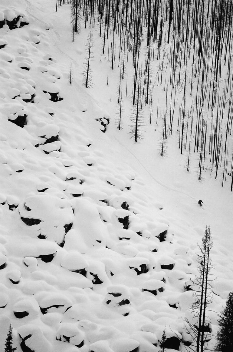 Yellowstone forest fire, backcountry skiing Yellowstone