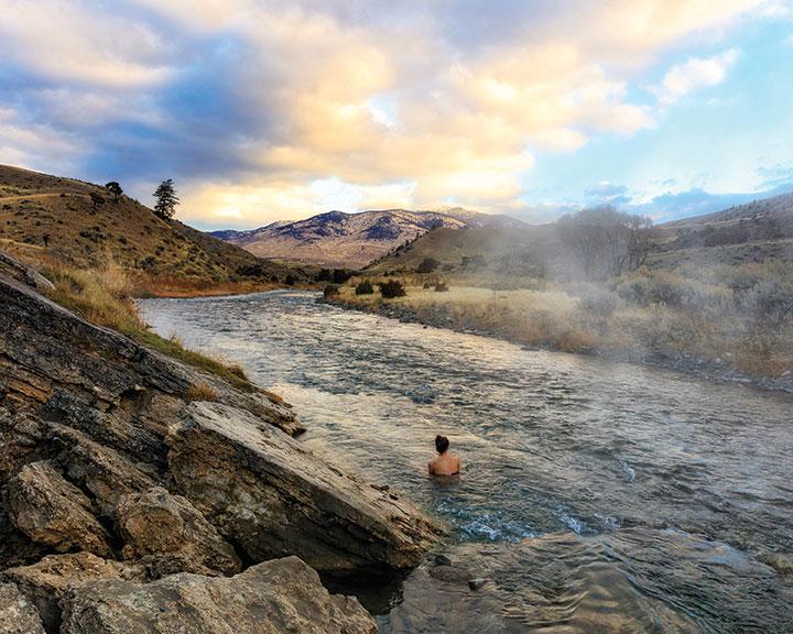 Boiling River, hot springs, swimming