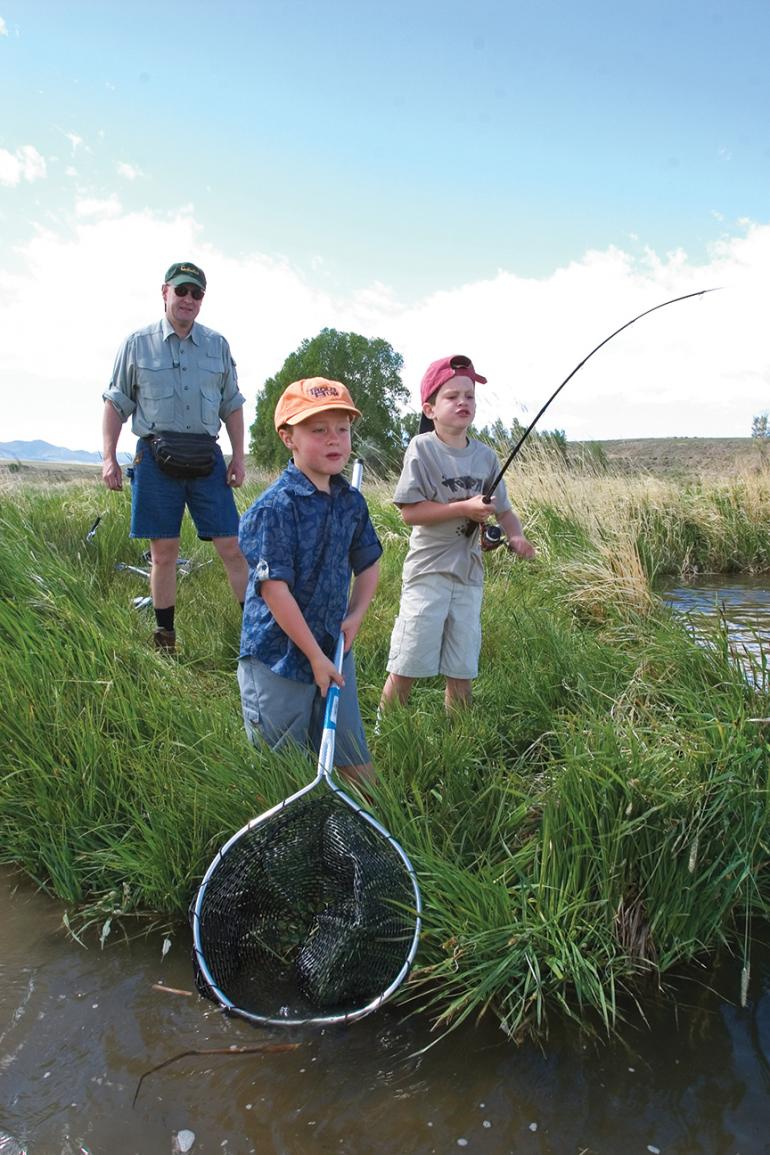 kids fishing, learning to fish, nature, outside bozeman 