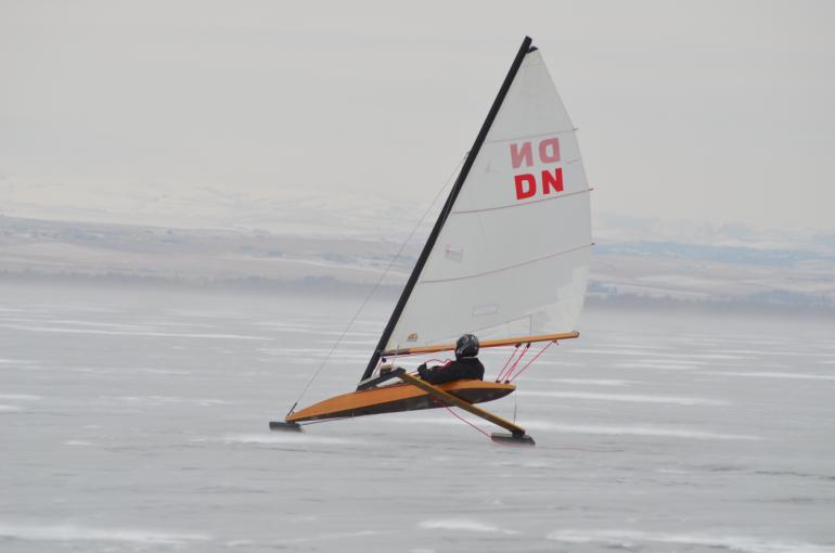 Ice-boating, Canyon Ferry