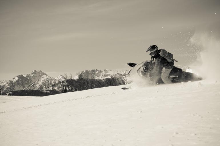 Snowmobiling, winter, sled