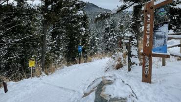 hiking, ousel falls, big sky, winter, trails