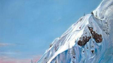 Z Chute, Averi Iris, bozeman, montana, snowy mountains painting, western art