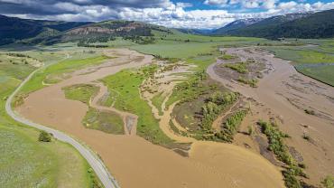 Soda Butte creek, spring flooding, Lamar Valley Yellowstone