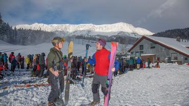 tele vs alpine touring skiing face-off