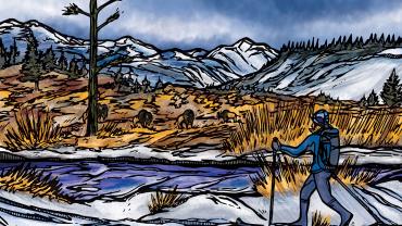 snowshoeing illustration