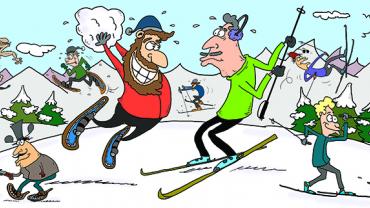 Nordic Skiing, Snowshoeing, face-off