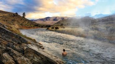 Boiling River, hot springs, swimming