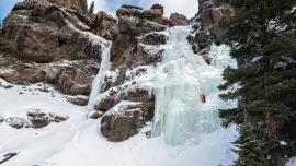 ice climbing, hyalite canyon, bozeman, montana, climber