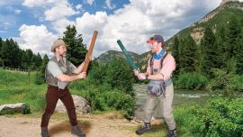 Wader face off, boat ramp fighting