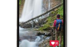 Social media Instagram photo of waterfall