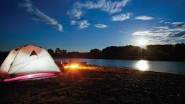 Camping river night
