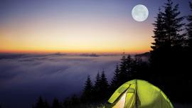 camping with full moon