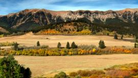 bridgers, mountain landscape, fall color