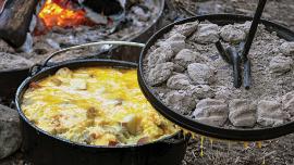 dutch oven, cooking, campfire