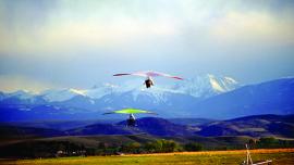 paragliding, flying