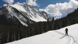 Backcountry skiing, fall skiing, Bozeman, Montana