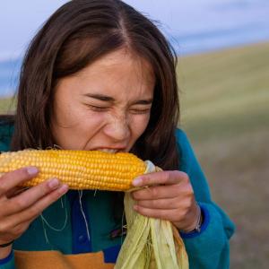 Leah loves corn