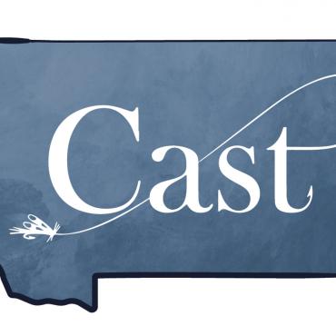 Cast Sticker Blue w White Text