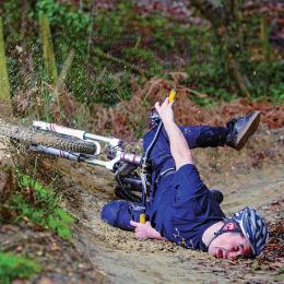 mountain biking, falling, 