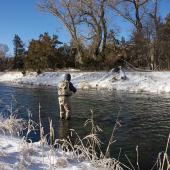 winter fishing, bozeman montana