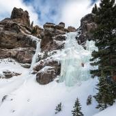 ice climbing, hyalite canyon, bozeman, montana, climber