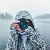 photographer in snow 