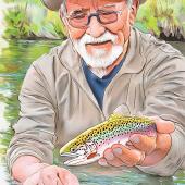 old man holding fish