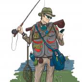 fishing gear man dressed