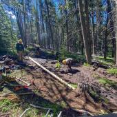 Trail work with the MCC