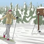Skate Skiers, Cross-Country Skiing, Bozeman, Montana