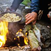 cooking fish, fish by the fire, cleaning your catch, fishing in Montana